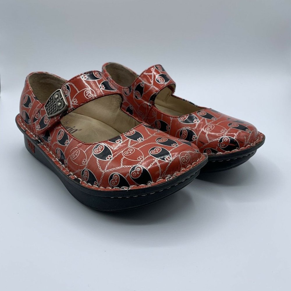 Alegria Women Shoe Paloma Coral Owl Size US 5 EU 35 Mary Jane Flat Clog